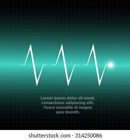 Abstract heart beats cardiogram illustration