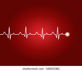 Abstract heart beats cardiogram illustration - vector 