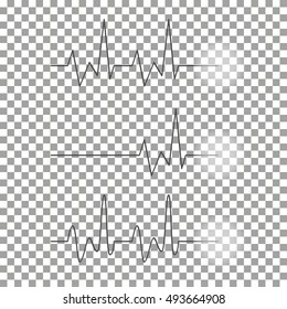 Abstract heart beats cardiogram illustration - vector icon. checkered background