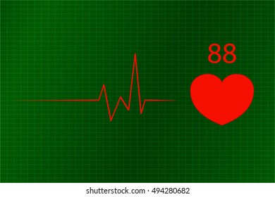 Abstract heart beats cardiogram illustration - vector icon