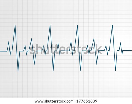 Abstract heart beats cardiogram illustration - vector 