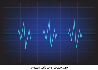 Abstract heart beats cardiogram, vector illustration