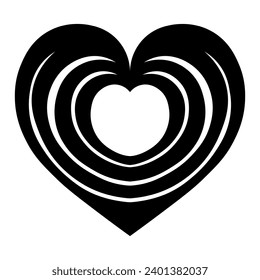 Abstract heart black icon on white background
