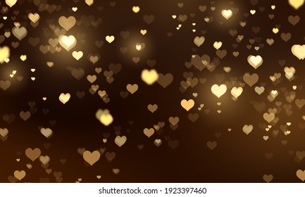 abstract heart blurred light element that can be used for cover decoration bokeh gold background vector