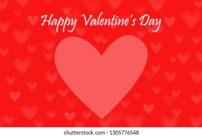 Abstract Heart bokeh lights on red soft light background for Valentine's day background or card.