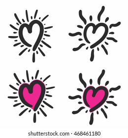 Abstract Heart Bursts