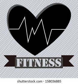 abstract heart with cardio graphic on special gray background