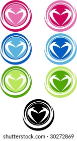 Abstract Heart Circular Icon