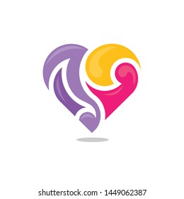 abstract Heart color  Logo Vector Template, color of love logo concept