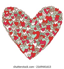 Abstract heart color vector symbol. love concept out line hand drawn heart vector illustration isolated on white for print, valentins day, wedding cards