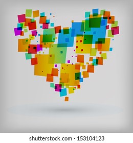 the abstract heart colorful background - vector illustration