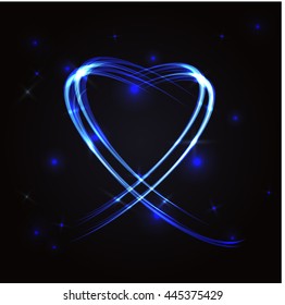 Abstract heart colorful background wave blue