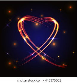 Abstract heart colorful background wave yellow
