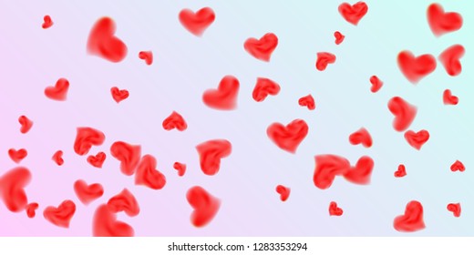 Abstract heart confetti beautifully chaotic for concept design. Romantic red heart background. Creative cover vector concept.  Flyer design, poster template. Hearts of confetti for Valentines day.