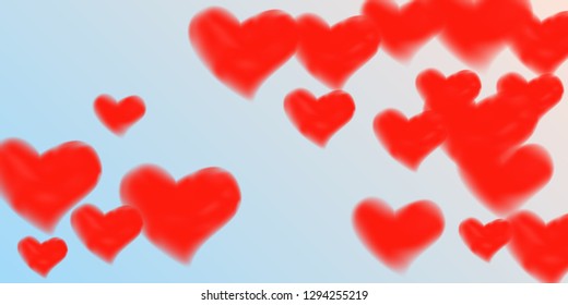 Abstract heart confetti beautifully chaotic for concept design. Romantic red heart background. Creative cover vector concept.  Flyer design, poster template. Hearts of confetti for Valentines day.