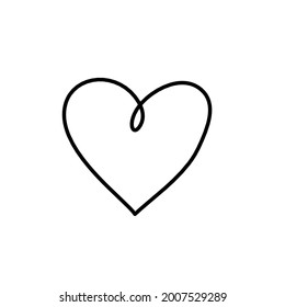 Resumen del corazón como dibujo continuo de línea sobre fondo blanco. Vector