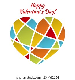 Abstract heart cutted from paper background. Valentines day greeting card. Vector eps10 illustration