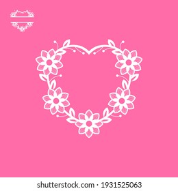 Abstract heart decoration with flower concept design vector