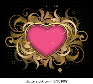 Abstract with heart and design elements