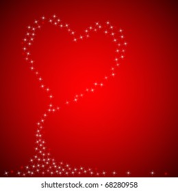 abstract heart design on red background
