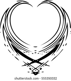 Abstract heart design/tattoo vector isolated on a white background.
