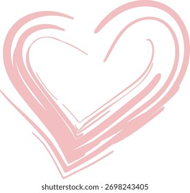 An abstract heart drawn with flowing lines and a sketchy style. The illustration features a freeform heart shape created using dynamic strokes. Cartoon vector illustration.
