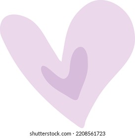 Abstraktes Herzelement, handgezeichnet Symbol der Liebe für romantische, trendige Doodle-Kunst für Dekorelement in einer flachen Farbgrafik