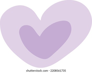 Resumen de elemento del corazón símbolo dibujado a mano icono del amor para el arte del doodle de moda romántico para elemento de decoración en una ilustración de color plano