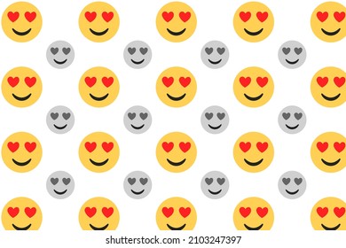 Abstract Heart Eyes Emoji Pattern Background