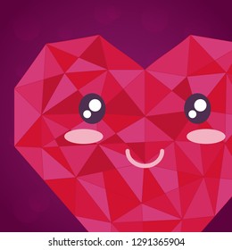 abstract heart face emoticon character