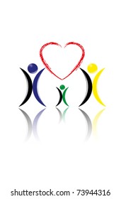 abstract heart family vector