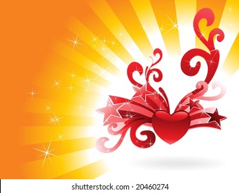 abstract heart with firework creation, wallpaper