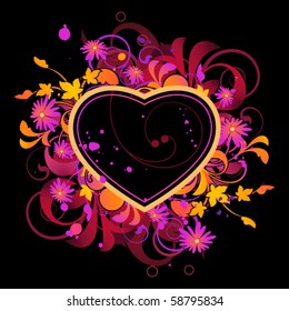 Abstract with heart and floral elements