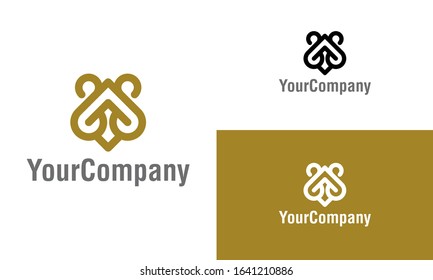 Abstract heart and floral logo icon design template elements. Vector logo template for company.