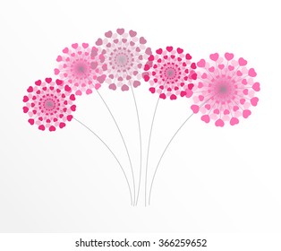 Abstract Heart Flower Background Vector Illustration EPS10