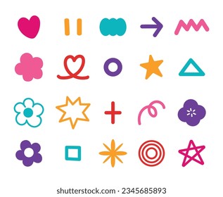 abstract, heart, flower handdrawn for sticker, element, decoration, icon