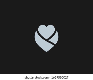 Abstract heart flower logo icon design modern minimal style illustration. Gift care baby vector emblem sign symbol mark logotype