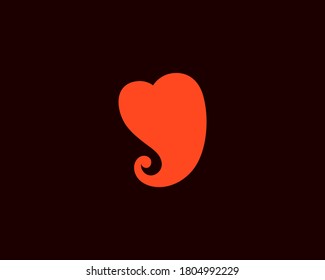 Abstract heart food logo icon design modern illustration. Red pepper paprika cafe vector sign symbol mark logotype icon.