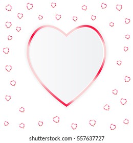  Abstract Heart Frame And Confetti. Vector Background