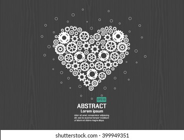 Abstract heart with gears