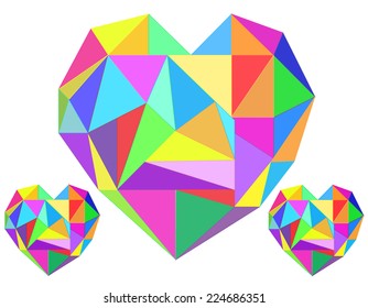 Abstract heart geometrical background. vector