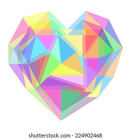 Abstract heart geometrical background. vector