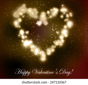 Abstract heart of the glowing lights