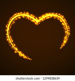 Abstract heart of glowing particles. Sparkling heart. Valentine's Day symbol. Vector