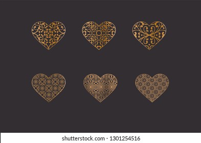 Abstract heart Golden details patterns.eps
