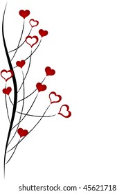 Abstract heart grass - vector illustration