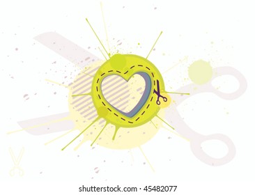 Abstract heart grunge background.