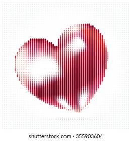 abstract heart halftone background vector