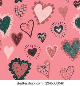 abstract heart hearts seamless pattern