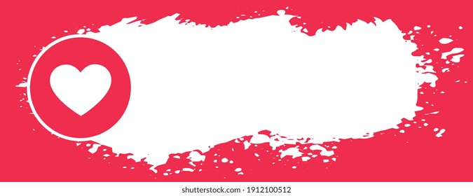 abstract heart icon banner with text space